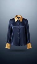 Blusa con acento satinado dorado opulento