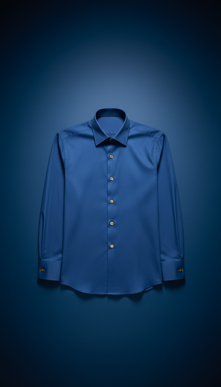 Camisa de algodón azul rey